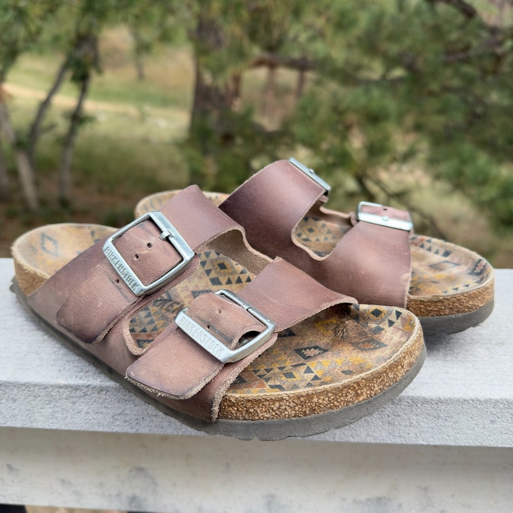 RARE Birkenstock 38 Womes size 7  Narrow Arizona ETHNO Sandals Leather Boho LtEd